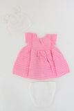 Ajoobaa "Polka Dot" Frock Set With Diaper Cover- Pink