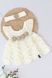 Ajoobaa "Floral" Crochet Frock - Cream