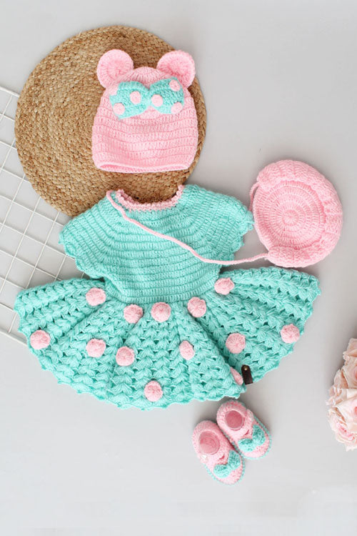 Crochet Baby Dress With Hat and Shoes - Newborn size – BabySpace Shop