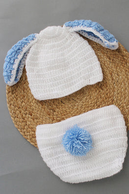 Ajoobaa "Ear Design" Crochet Photoprop With Bloomer