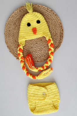 Ajoobaa "Bird Face" Crochet Photoprop With Bloomer