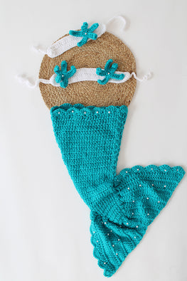 Ajoobaa " Pearl Embellished" Crochet Infants Photoprop Set