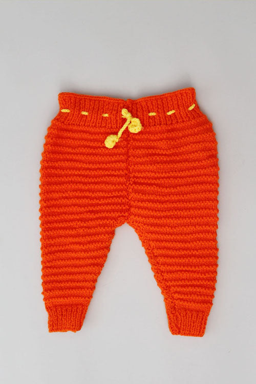 Ajoobaa Handknitted "Bear Applique" Sweater Pant Set -Yellow