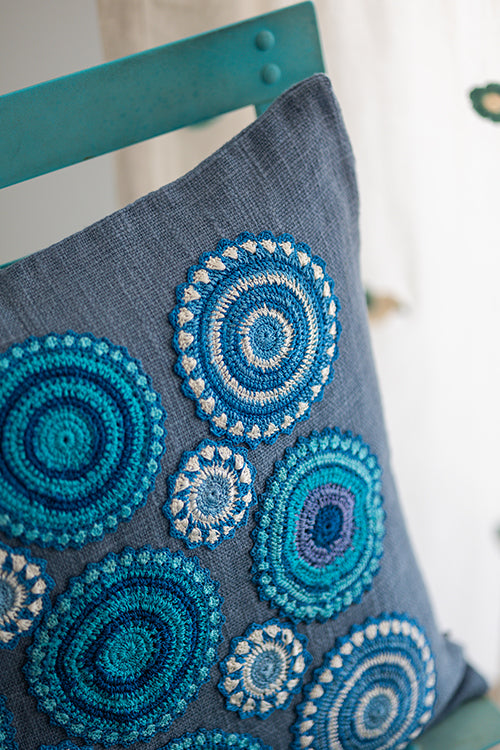 Samoolam Prakriti Cushion Cover ~ Blue Mandalas