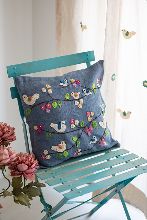 Prakriti Cushion Cover ~ Spring Birds