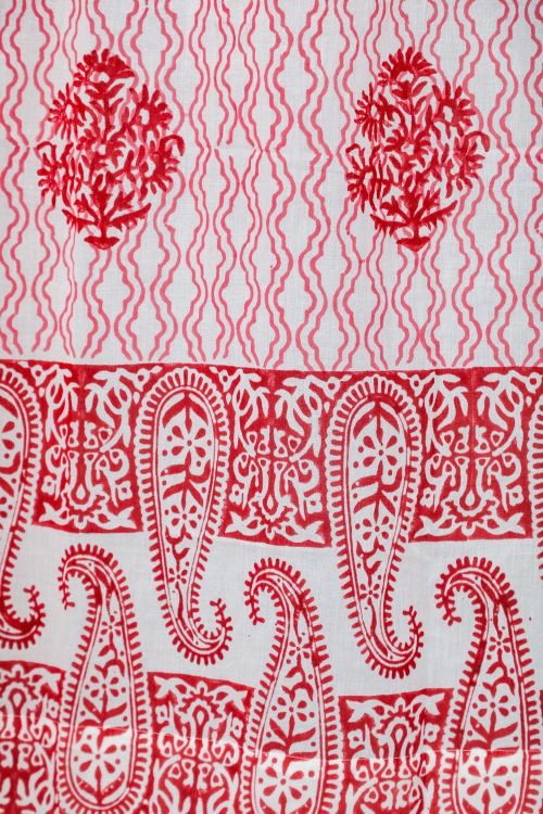 Sooti Syahi Dazzling Rose Hand Block Printed Door Curtain