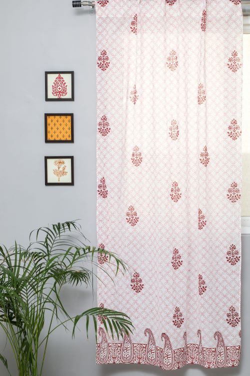 Sooti Syahi Bunz’S Red Bangles  Hand Block Printed Door Curtain
