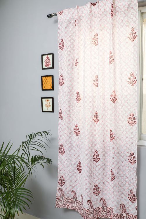 Sooti Syahi Bunz’S Red Bangles  Hand Block Printed Door Curtain