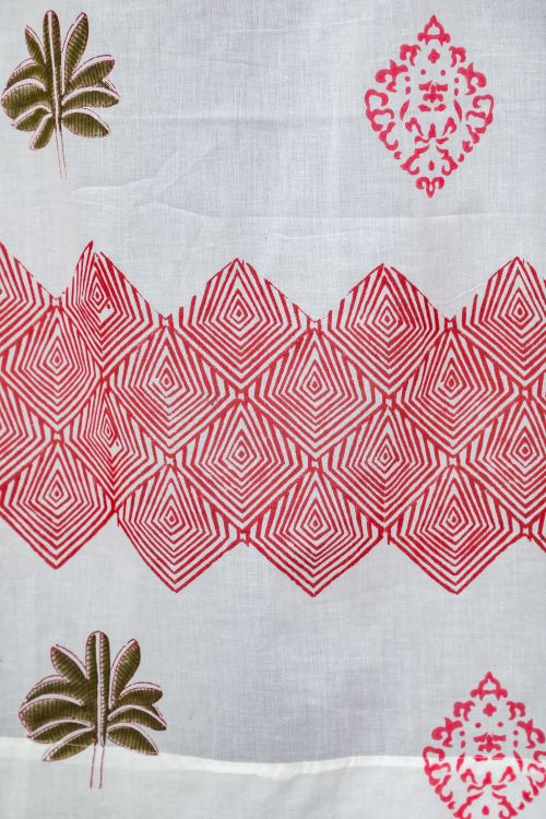 Sooti Syahi Gleaming Zigzags Hand Block Printed Door Curtain
