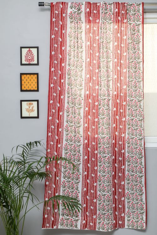 Sooti Syahi Haven Glazing Hand Block Printed Door Curtain
