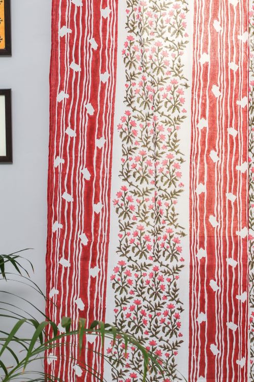 Sooti Syahi Haven Glazing Hand Block Printed Door Curtain