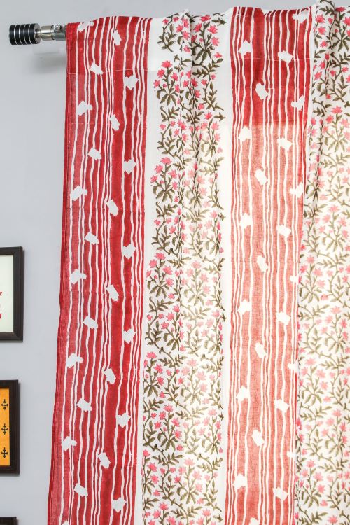 Sooti Syahi Haven Glazing Hand Block Printed Door Curtain