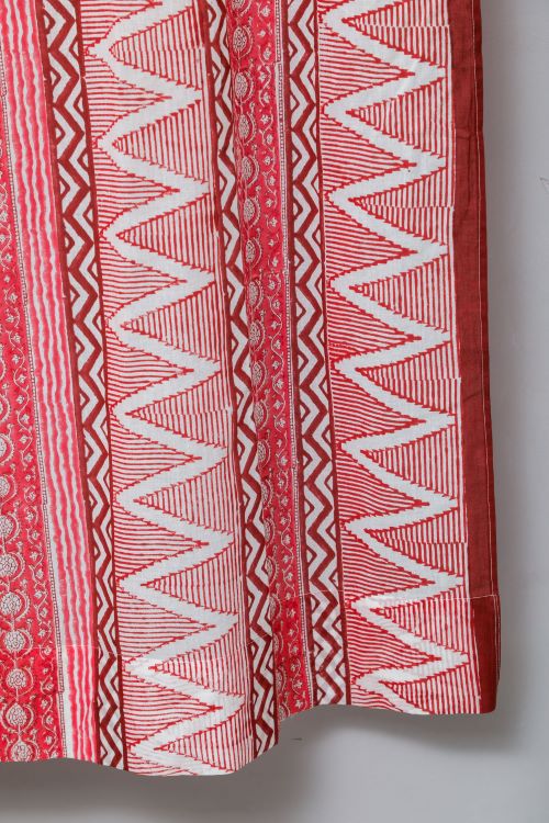 Sooti Syahi Geometric Romance Hand Block Printed Door Curtain