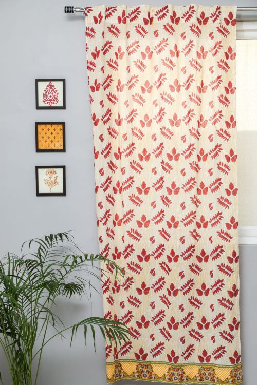 Sooti Syahi Glow Of Autum Hand Block Printed Door Curtain