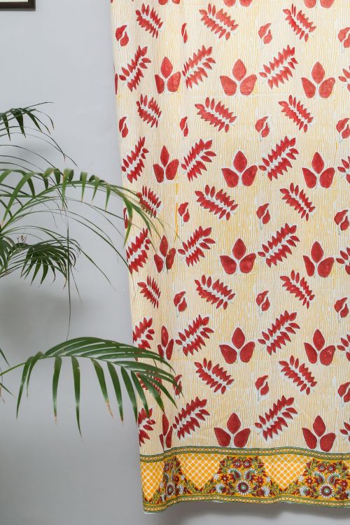 Sooti Syahi Glow Of Autum Hand Block Printed Door Curtain
