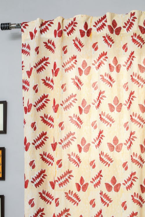 Sooti Syahi Glow Of Autum Hand Block Printed Door Curtain