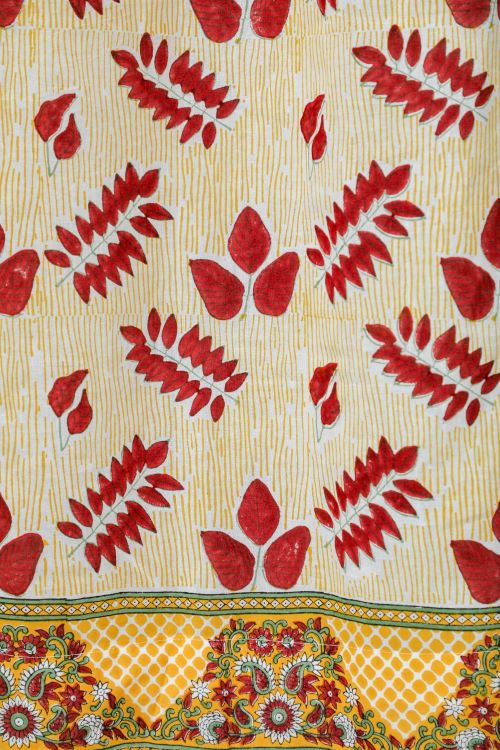 Sooti Syahi Glow Of Autum Hand Block Printed Door Curtain