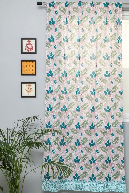 Sooti Syahi Glow Of Garden Hand Block Printed Door Curtain