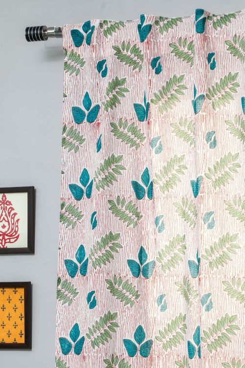Sooti Syahi Glow Of Garden Hand Block Printed Door Curtain