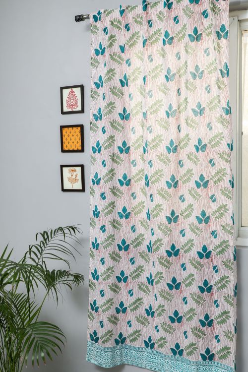 Sooti Syahi Glow Of Garden Hand Block Printed Door Curtain