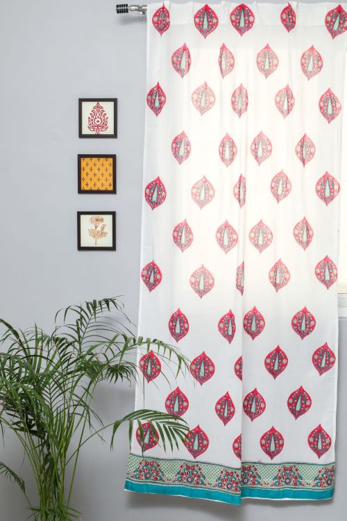 Sooti Syahi Persian Palm Hand Block Printed Door Curtain