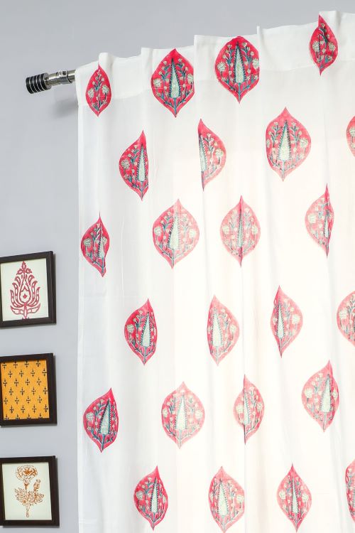 Sooti Syahi Persian Palm Hand Block Printed Door Curtain