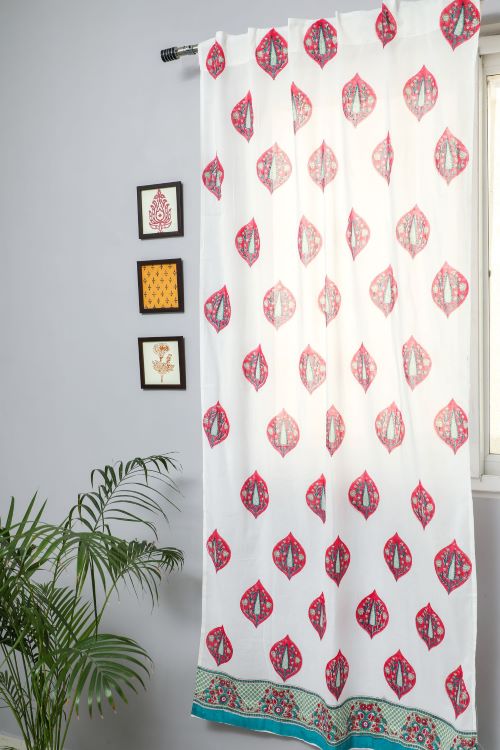 Sooti Syahi Persian Palm Hand Block Printed Door Curtain