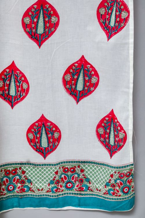 Sooti Syahi Persian Palm Hand Block Printed Door Curtain