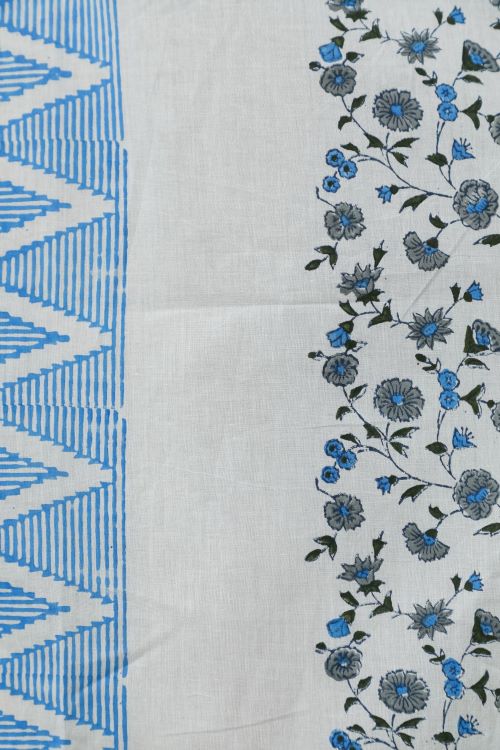 Sooti Syahi Philippine Blue Hand Block Printed Door Curtain
