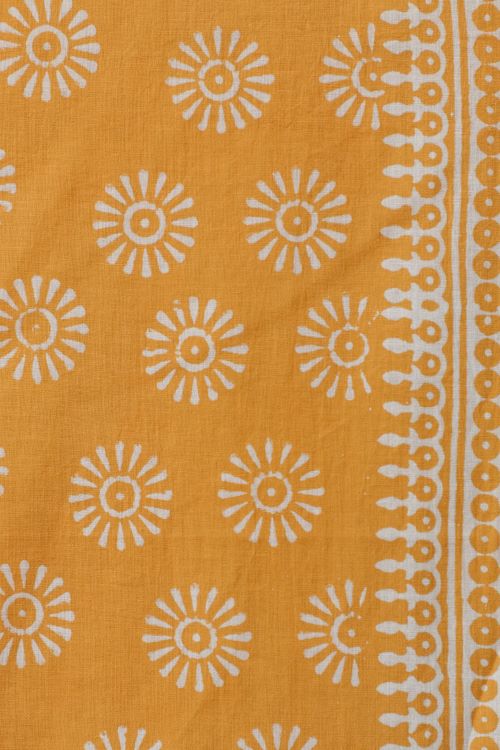 Sooti Syahi Sunflower Hand Block Printed Door Curtain