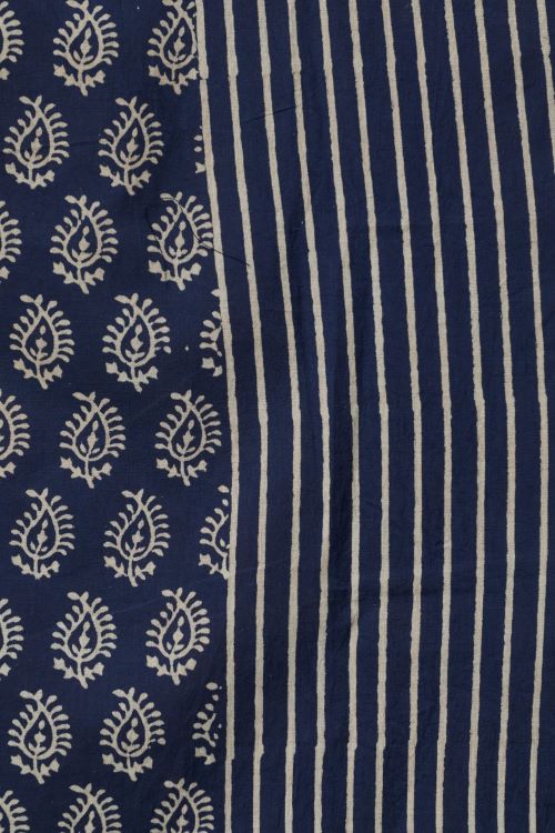 Sooti Syahi Delphinium Hand Block Printed Door Curtain