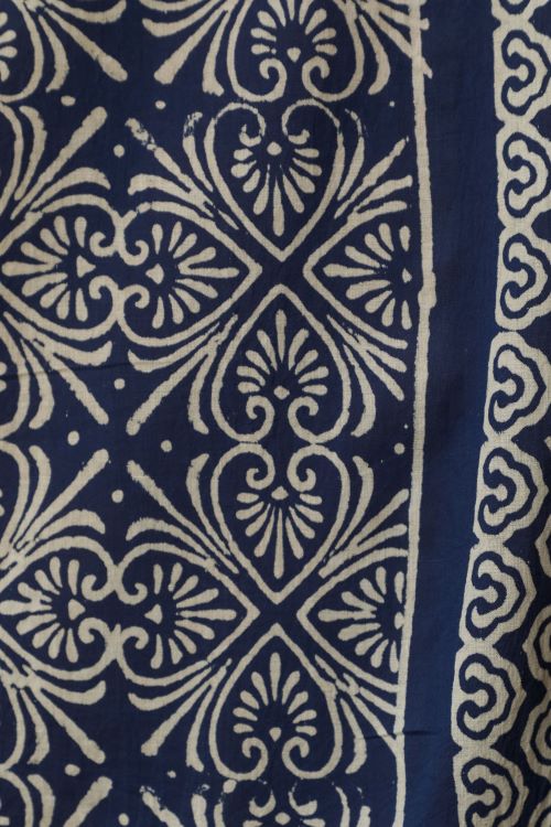 Sooti Syahi Iris Hand Block Printed Door Curtain