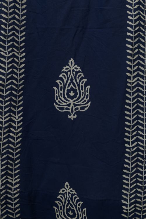 Sooti Syahi Hydrangea Hand Block Printed Door Curtain