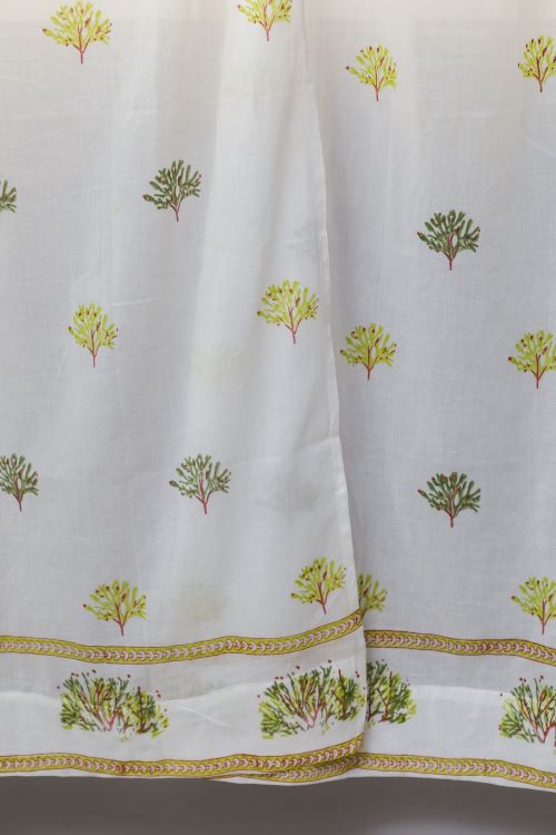 Sooti Syahi Envy Zinnia Hand Block Printed Door Curtain