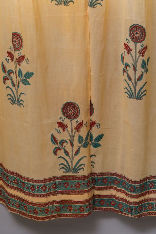Sooti Syahi Calendula Red Hand Block Printed Door Curtain