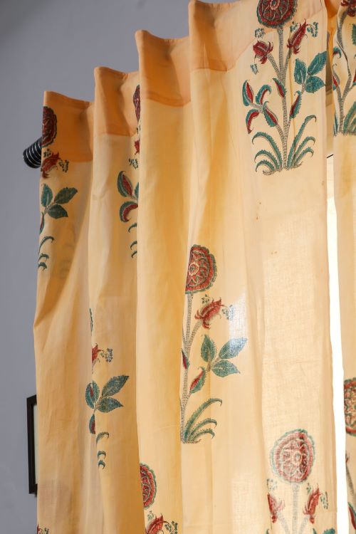 Sooti Syahi Calendula Red Hand Block Printed Door Curtain