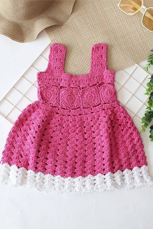 Ajoobaa "Crochet" Summer Frock - Pink