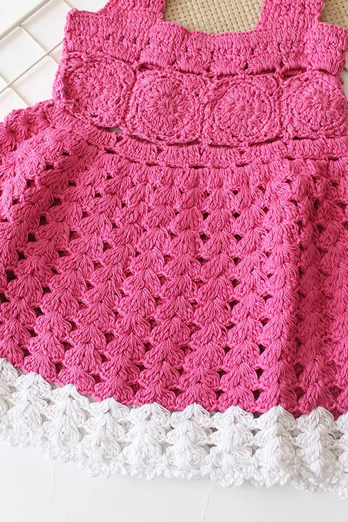 Ajoobaa "Crochet" Summer Frock - Pink