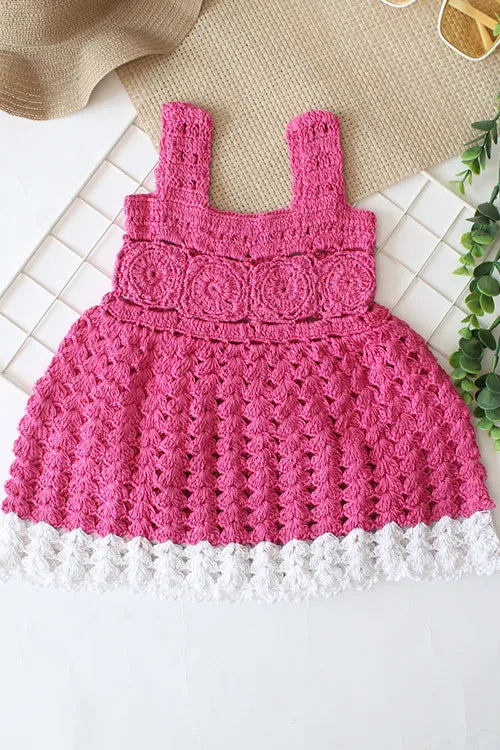 Ajoobaa "Crochet" Summer Frock - Pink