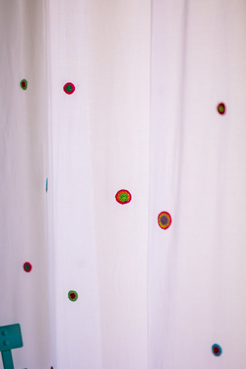 Samoolam Prakriti Door Curtain ~ Mandala White