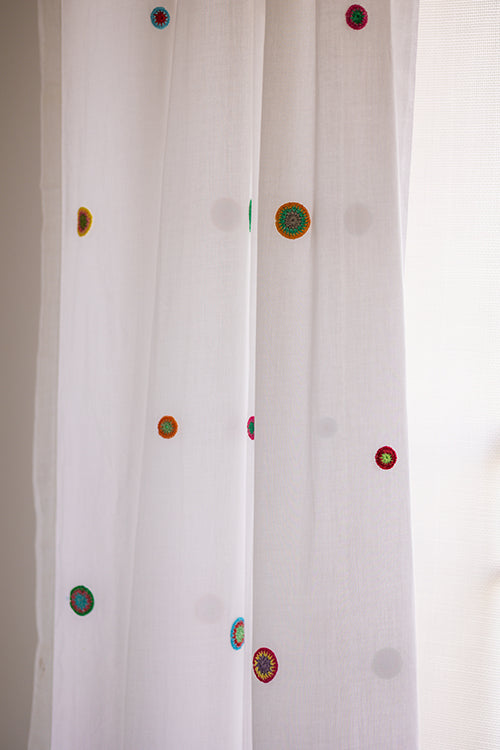 Samoolam Prakriti Door Curtain ~ Mandala White