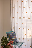 Prakriti Door Curtain ~ Crochet Birds ~ Light Grey