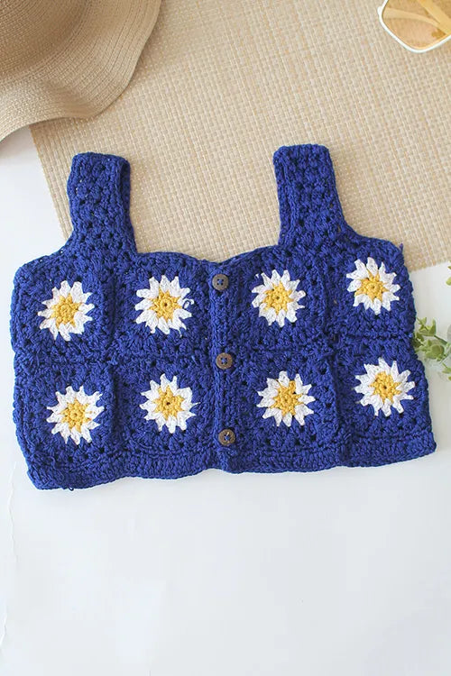 Ajoobaa Kids "Daisy Granny" Square Top - Blue