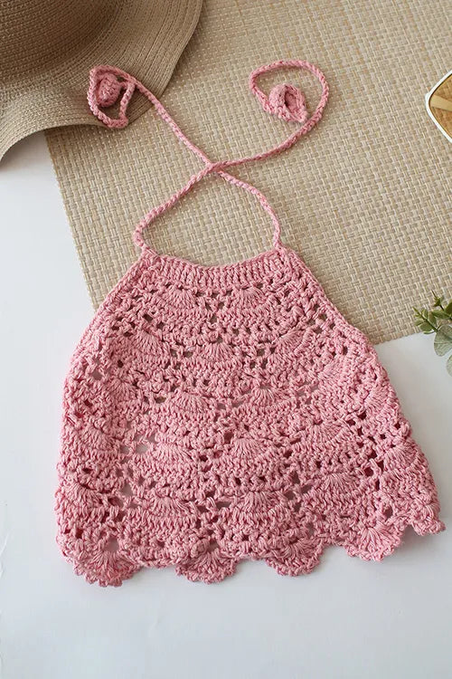 Ajoobaa Kid "Self Design" Halterneck Top - Light Pink