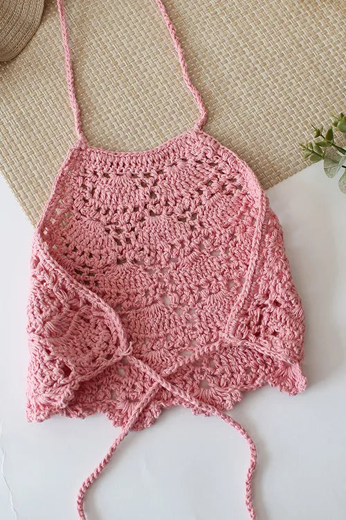 Ajoobaa Kid "Self Design" Halterneck Top - Light Pink