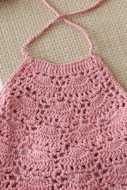 Ajoobaa Kid "Self Design" Halterneck Top - Light Pink