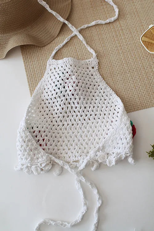 Ajoobaa Kid "Rose Applique" Detailed Top - White