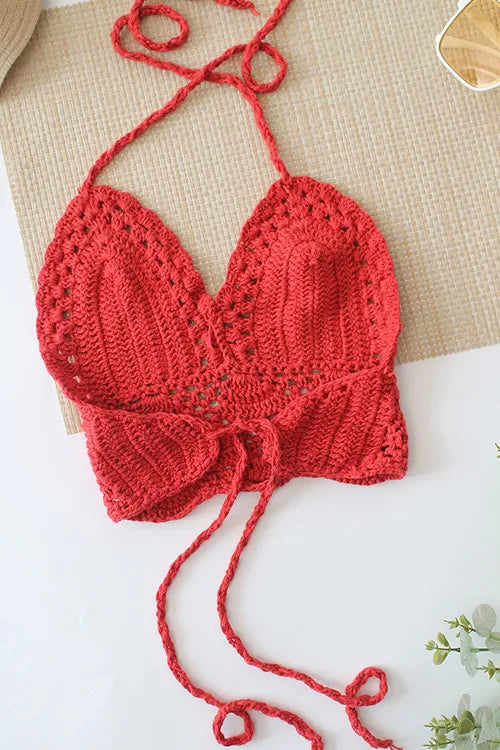 Ajoobaa "Handknitted" Sleeveless Top - Red