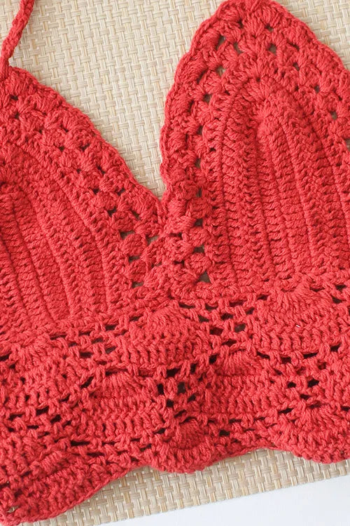 Ajoobaa "Handknitted" Sleeveless Top - Red