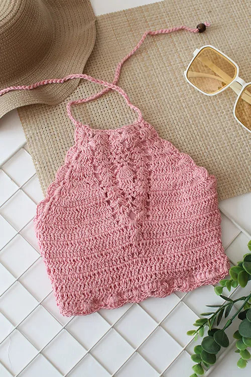 Ajoobaa Kid "Self Design" Halterneck Top - Pink
